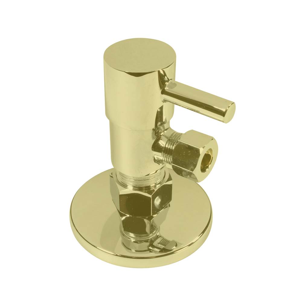 Westbrass D105QR Angle Stop, Round 1/4-Turn Ceramic Disc,  1/2 In. Copper Compression x 3/8 In. Compression - Parent