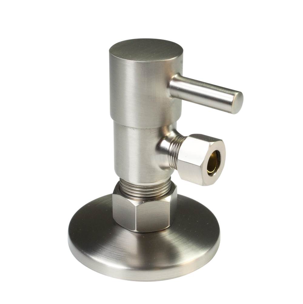 Westbrass D105QR Angle Stop, Round 1/4-Turn Ceramic Disc,  1/2 In. Copper Compression x 3/8 In. Compression