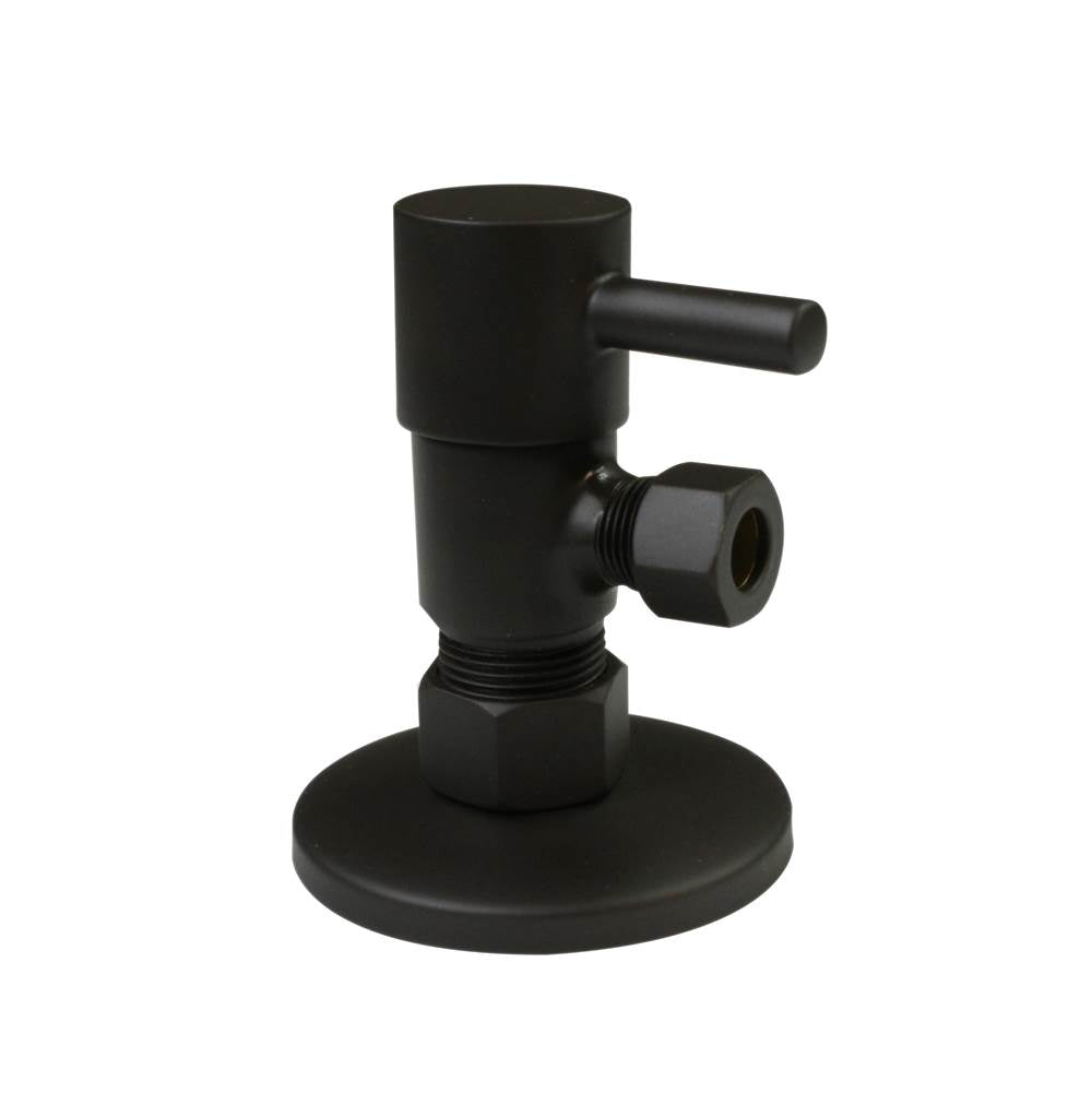 Westbrass D105QR Angle Stop, Round 1/4-Turn Ceramic Disc,  1/2 In. Copper Compression x 3/8 In. Compression