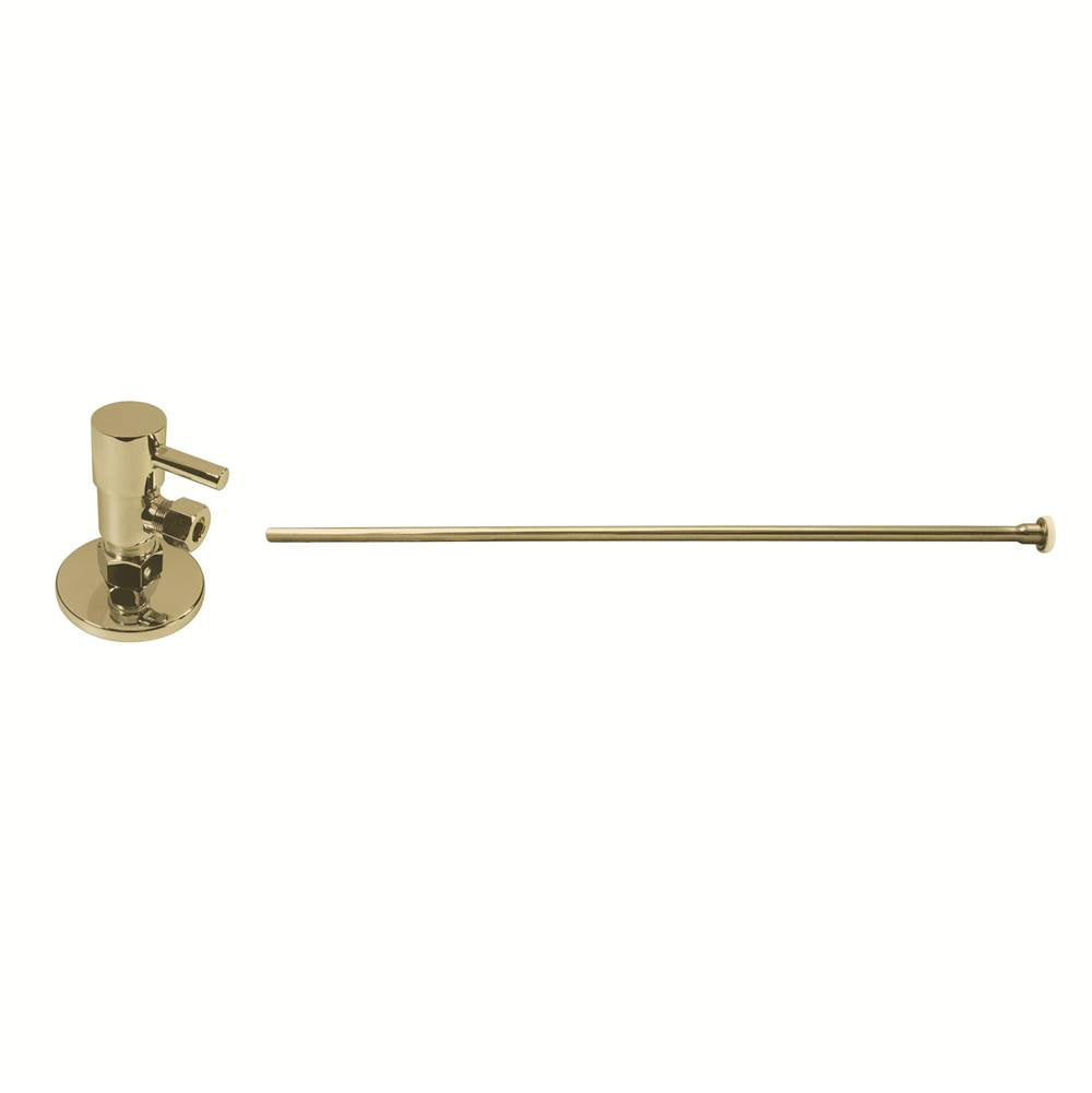 Westbrass D105QRT Toilet Kit Round 1/4-Turn Angle Stop 1/2 copper x 3/8 comp - Parent