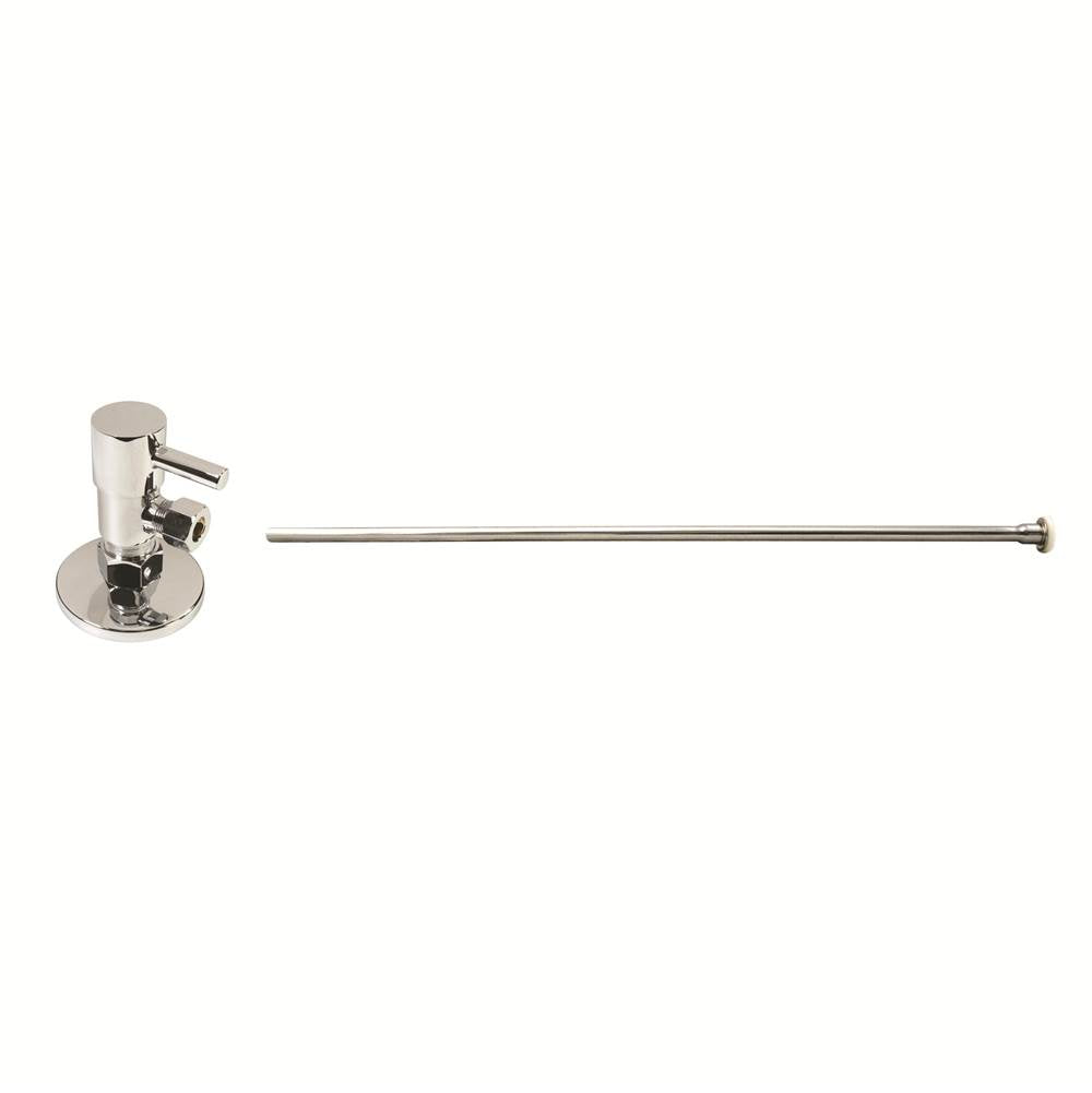 Westbrass D105QRT Toilet Kit Round 1/4-Turn Angle Stop 1/2 copper x 3/8 comp