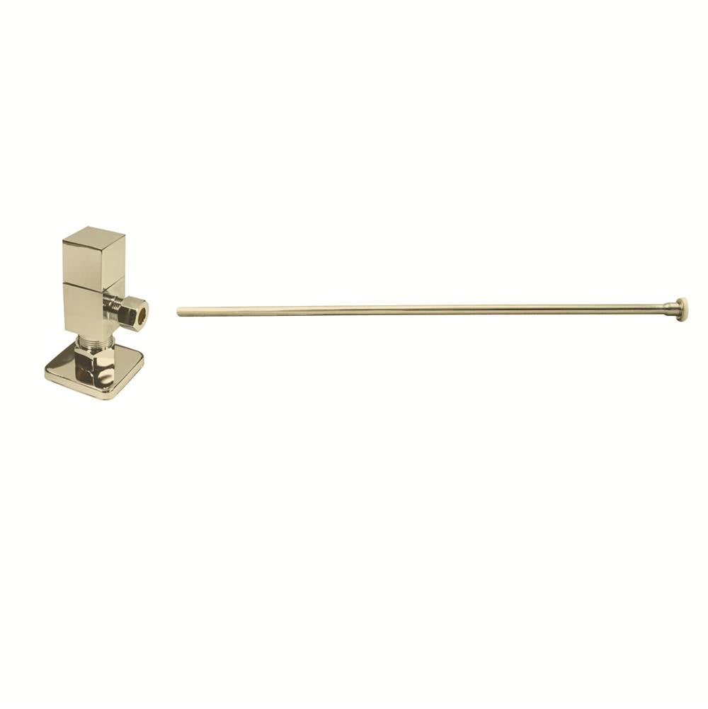 Westbrass D105QST Toilet Kit Square 1/4-Turn Angle Stop 1/2 copper x 3/8 comp - Parent