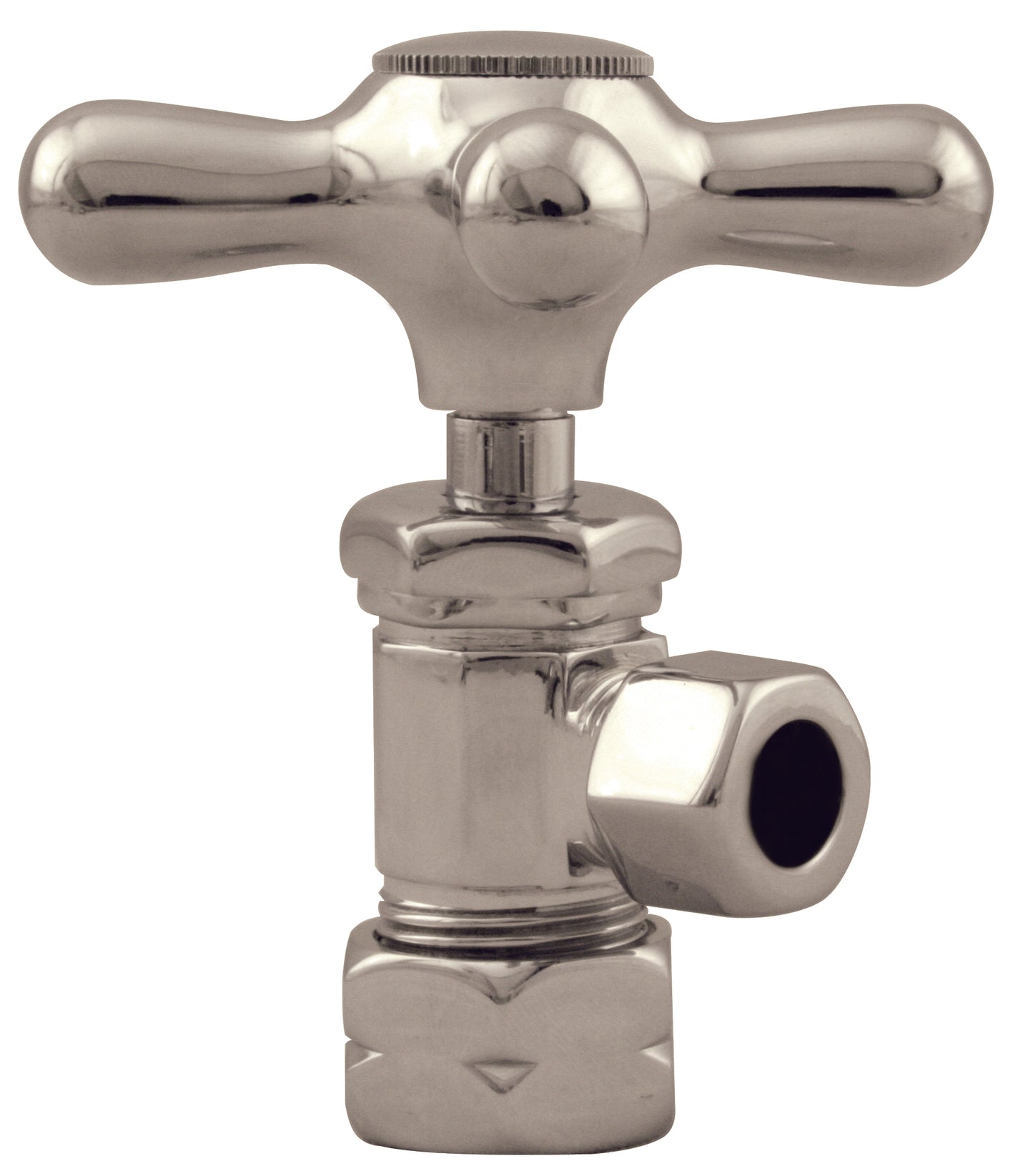 Westbrass D105X Cross Handle Angle Stop Shut Off Valve 1/2-Inch Copper Pipe Inlet with 3/8-Inch Compression Outlet