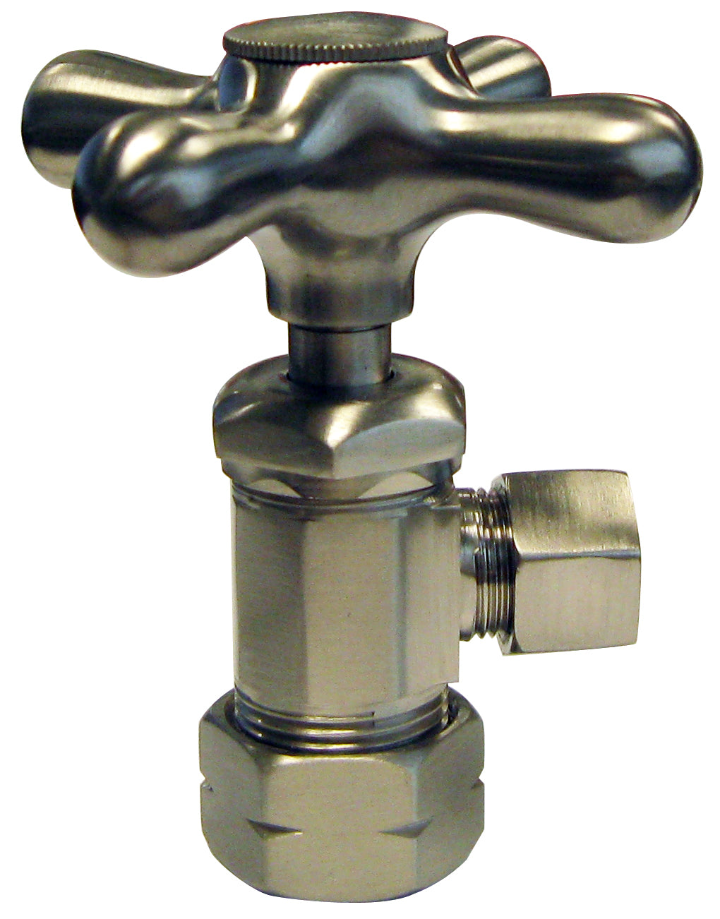 Westbrass D105X Cross Handle Angle Stop Shut Off Valve 1/2-Inch Copper Pipe Inlet with 3/8-Inch Compression Outlet