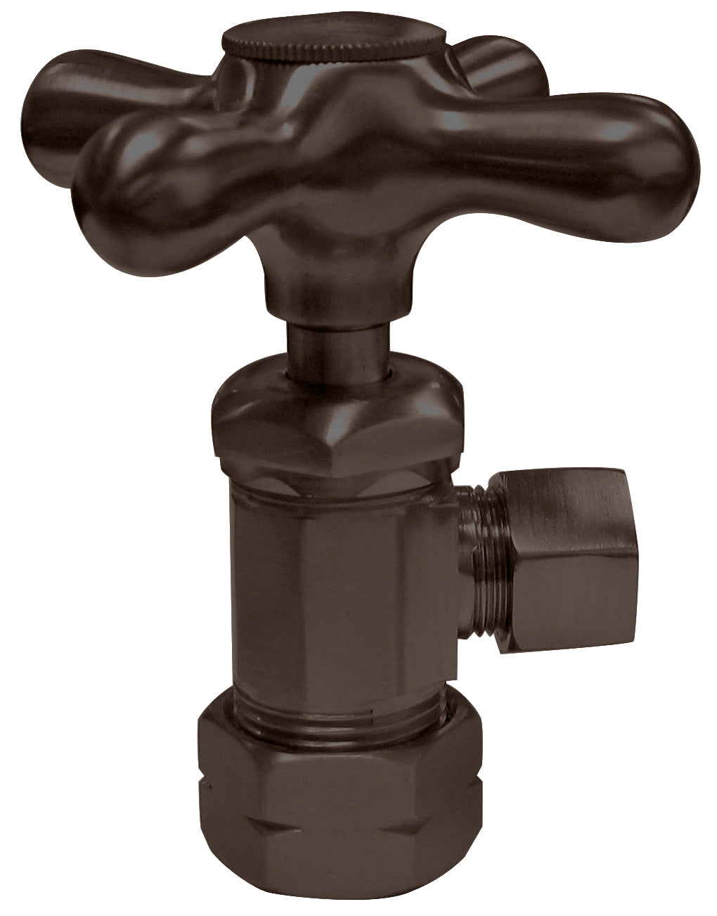 Westbrass D105X Cross Handle Angle Stop Shut Off Valve 1/2-Inch Copper Pipe Inlet with 3/8-Inch Compression Outlet