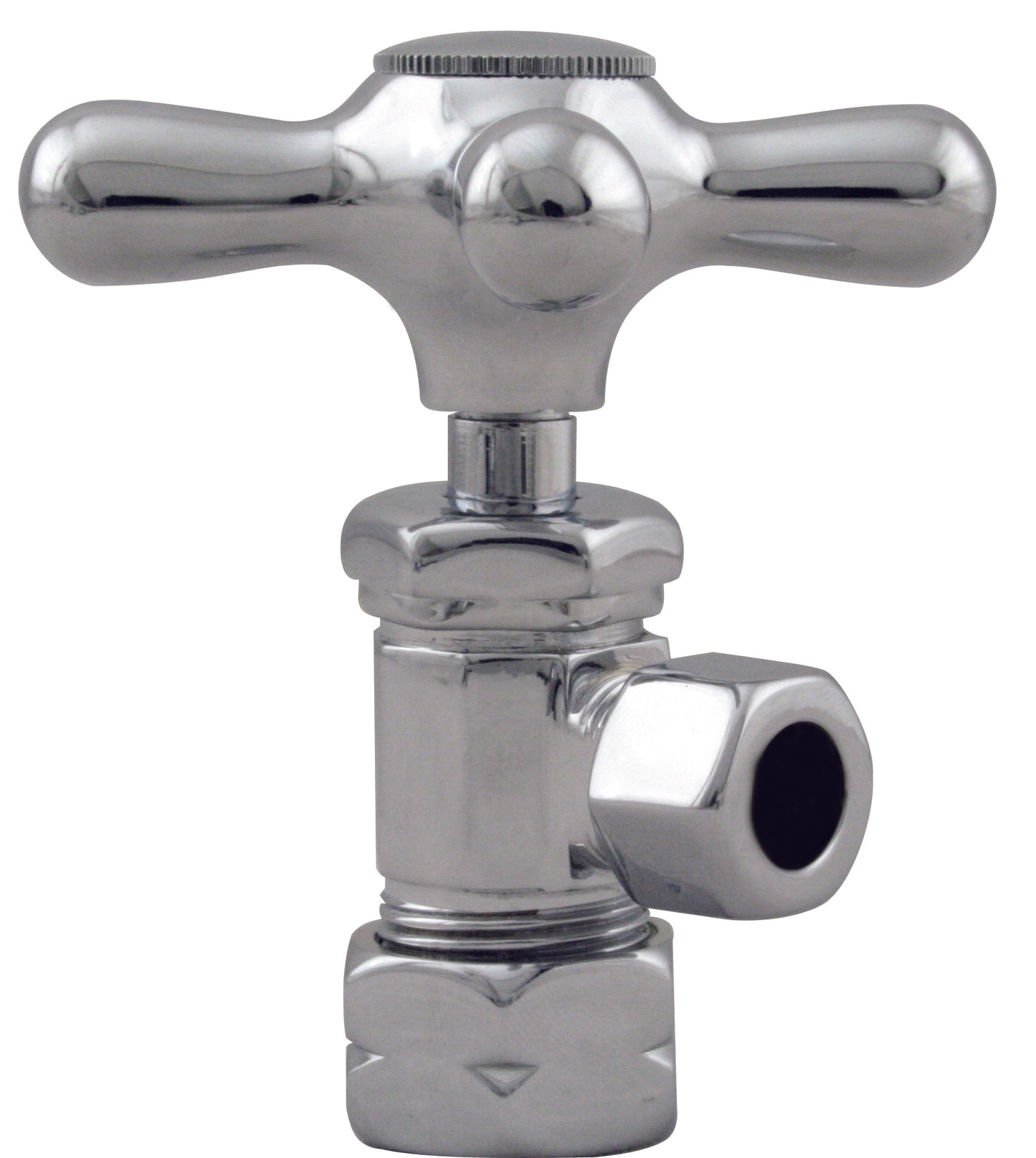 Westbrass D105X Cross Handle Angle Stop Shut Off Valve 1/2-Inch Copper Pipe Inlet with 3/8-Inch Compression Outlet