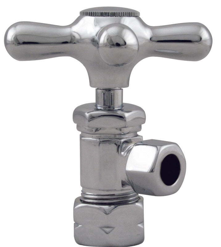 Westbrass D105X Cross Handle Angle Stop Shut Off Valve 1/2-Inch Copper Pipe Inlet with 3/8-Inch Compression Outlet