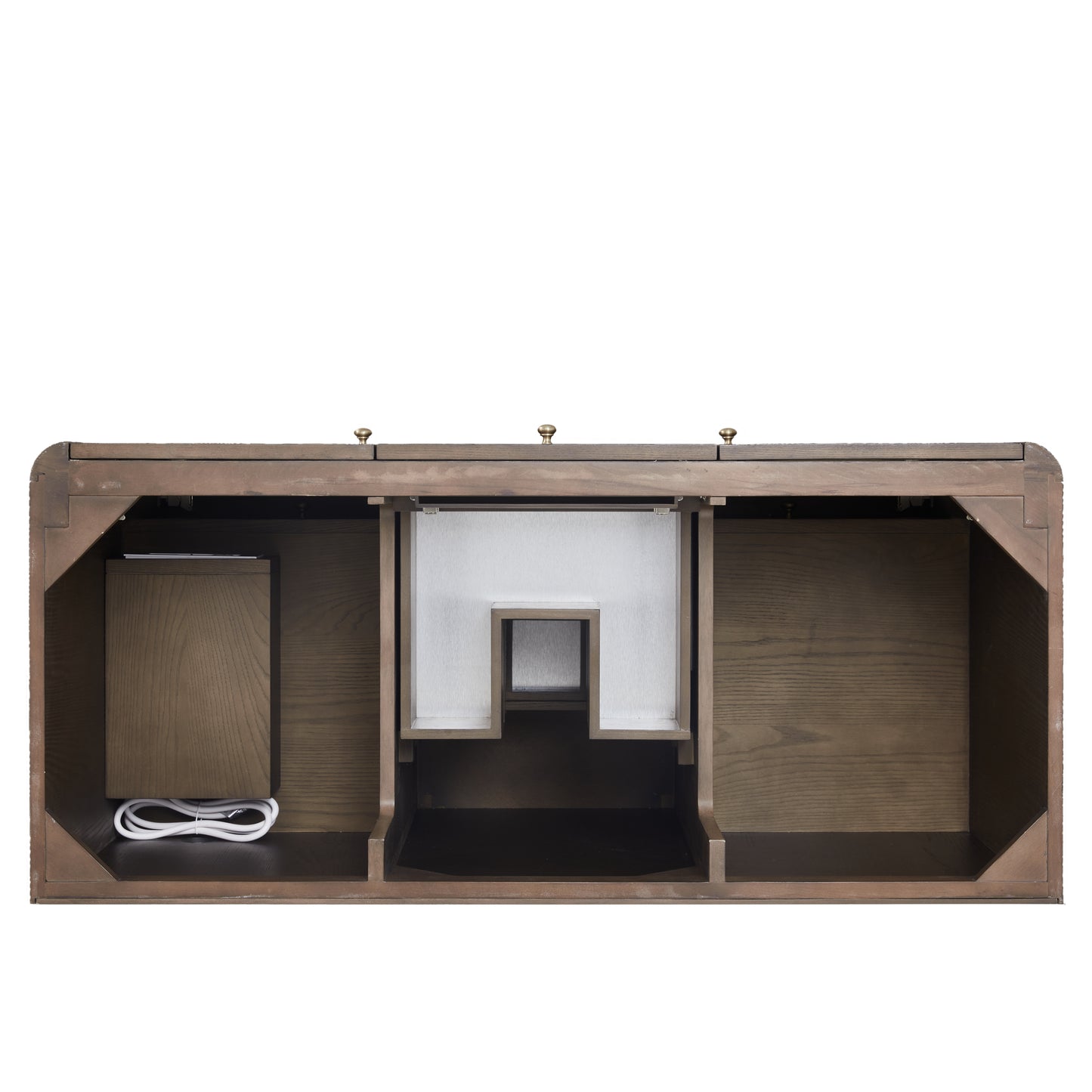 James Martin D125-V48-SBL-FVSL Gracyn 48" Single Vanity, Sable, With 3 CM Victorian Silver Silestone Top With FreePower Wireless Charger