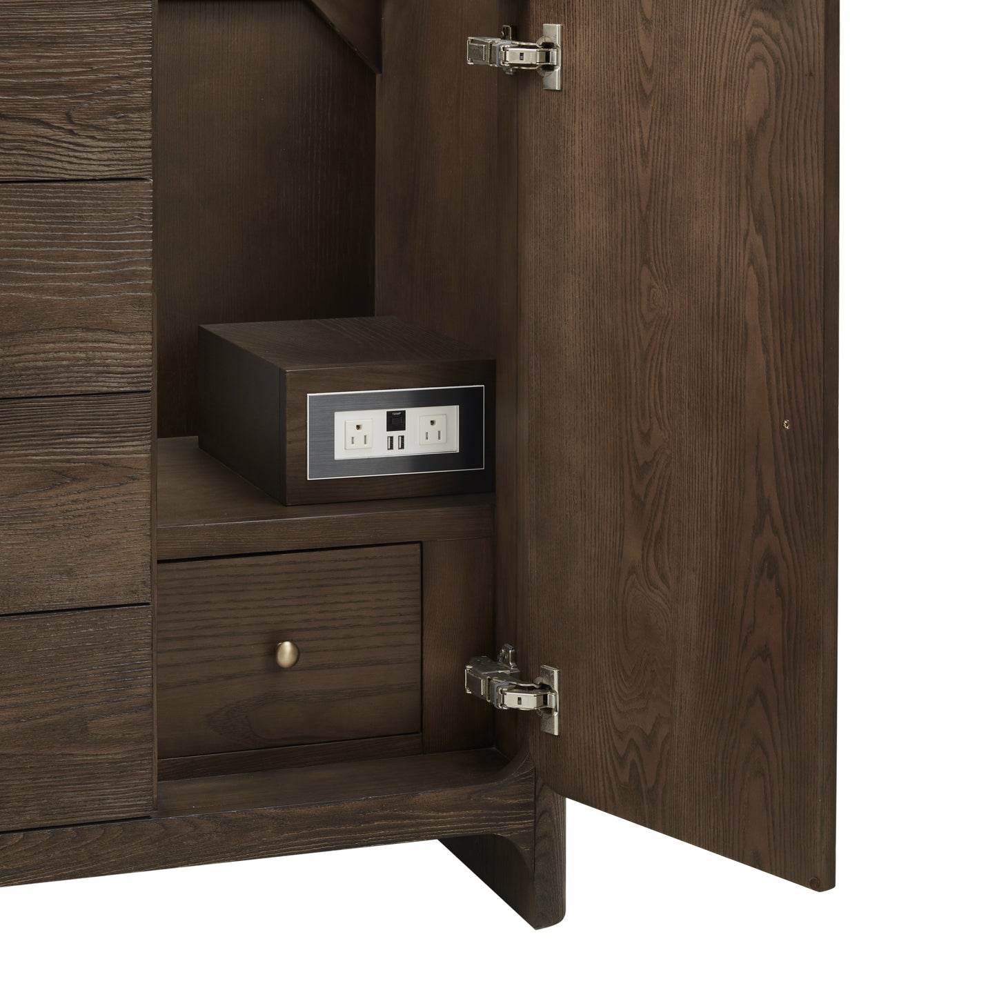 James Martin D125-V48-SBL-FVSL Gracyn 48" Single Vanity, Sable, With 3 CM Victorian Silver Silestone Top With FreePower Wireless Charger