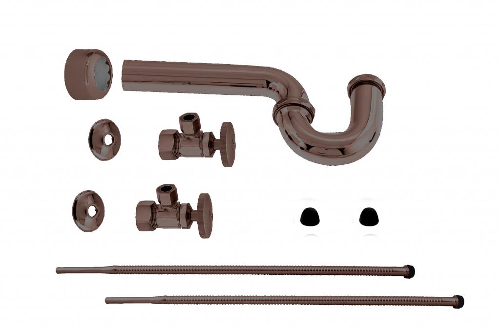 Westbrass D1538L Standard Pedestal Lavatory Kit - Round Handles