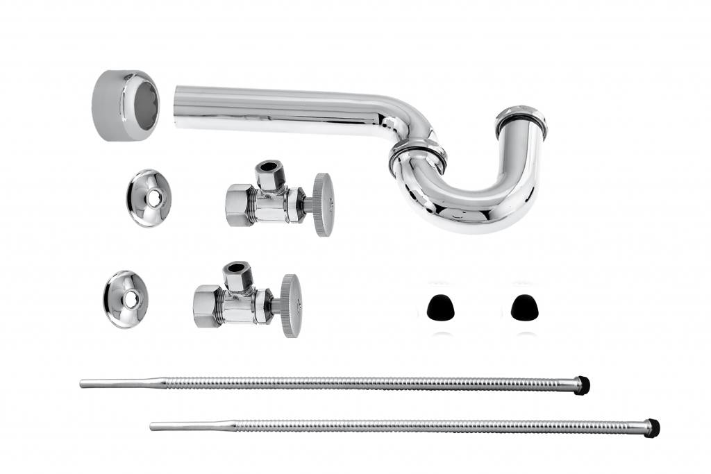 Westbrass D1538L Standard Pedestal Lavatory Kit - Round Handles