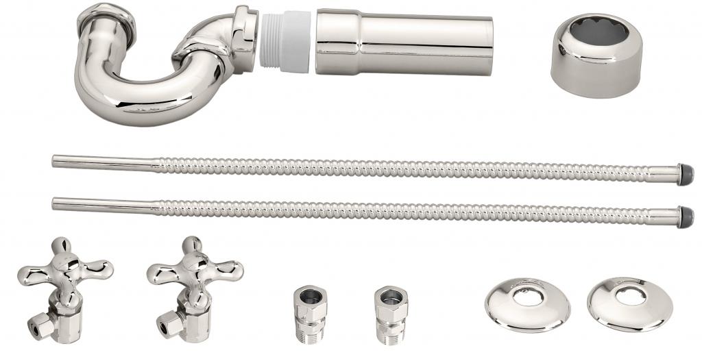 Westbrass D1638L LA-Style Pedestal Lavatory Kit - Cross Handles