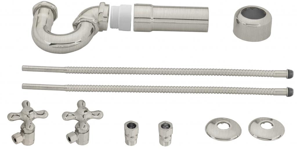 Westbrass D1638L LA-Style Pedestal Lavatory Kit - Cross Handles