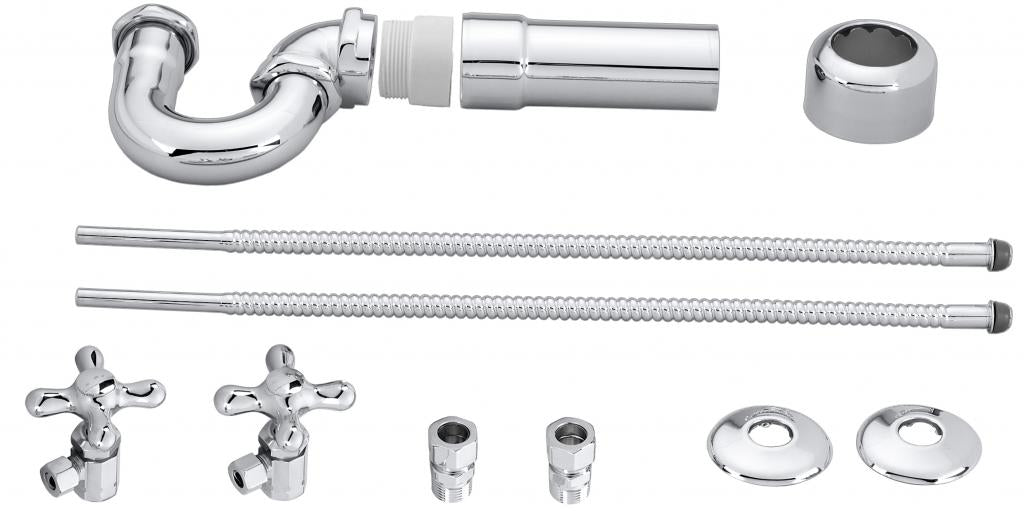 Westbrass D1638L LA-Style Pedestal Lavatory Kit - Cross Handles