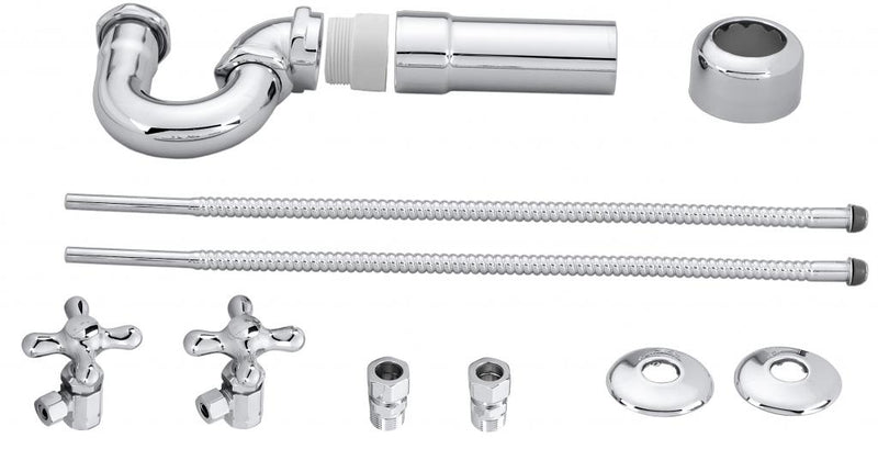Westbrass D1638L LA-Style Pedestal Lavatory Kit - Cross Handles