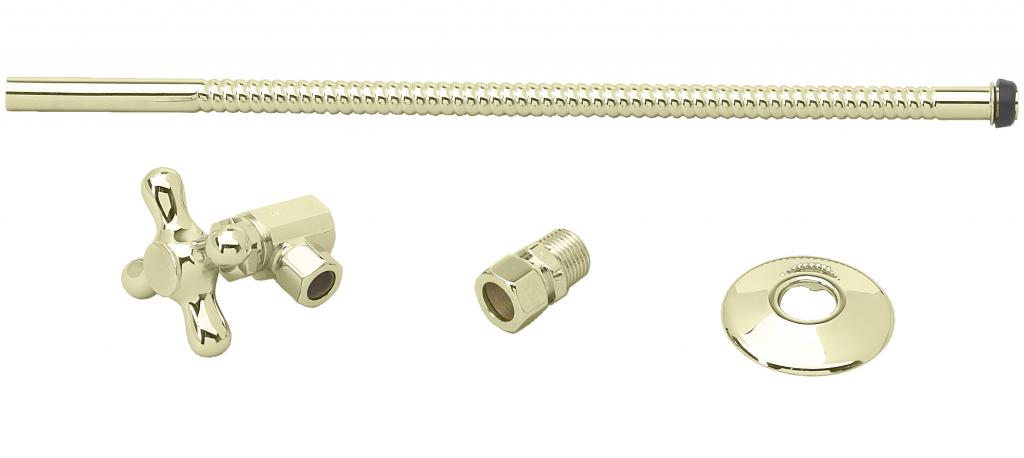 Westbrass D1712T Toilet Kit with Stop and Corrugated Riser - Cross Handle - Parent