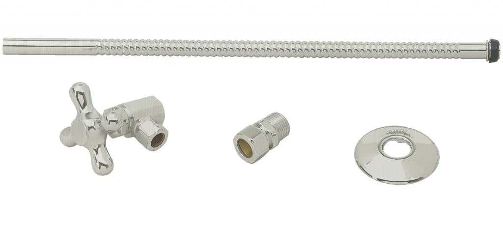 Westbrass D1712T Toilet Kit with Stop and Corrugated Riser - Cross Handle