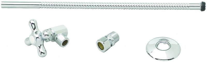 Westbrass D1712T Toilet Kit with Stop and Corrugated Riser - Cross Handle
