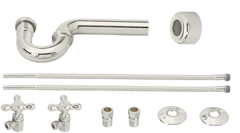 Westbrass D1738L Victorian Pedestal Lavatory Kit - Cross Handles
