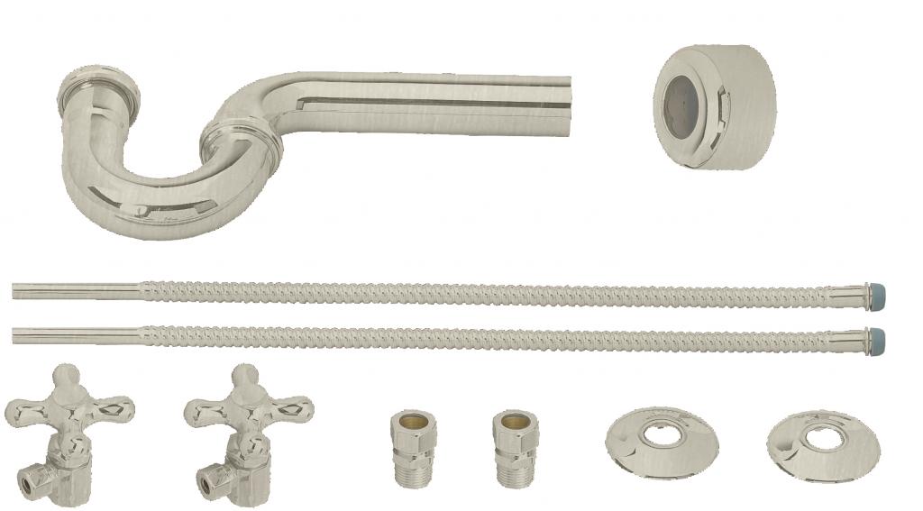 Westbrass D1738L Victorian Pedestal Lavatory Kit - Cross Handles