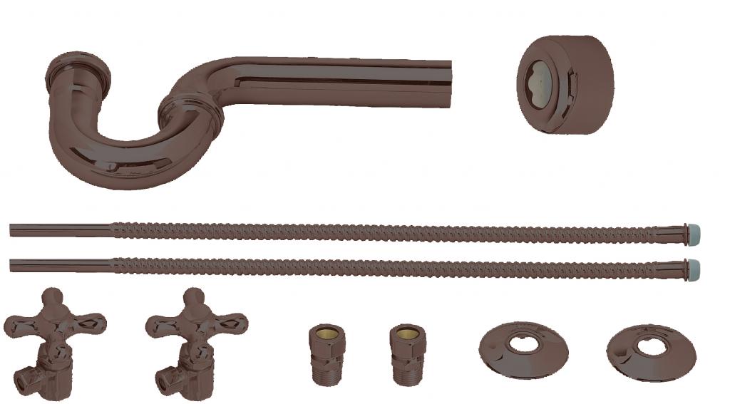 Westbrass D1738L Victorian Pedestal Lavatory Kit - Cross Handles