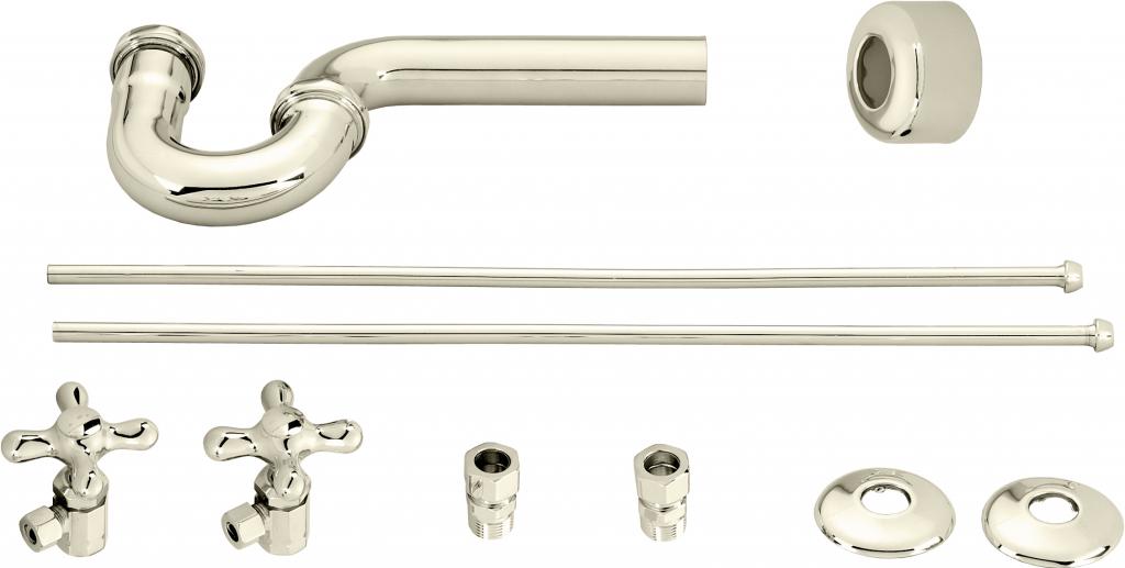 Westbrass D1838L Traditional Pedestal Lavatory Kit - Cross Handles
