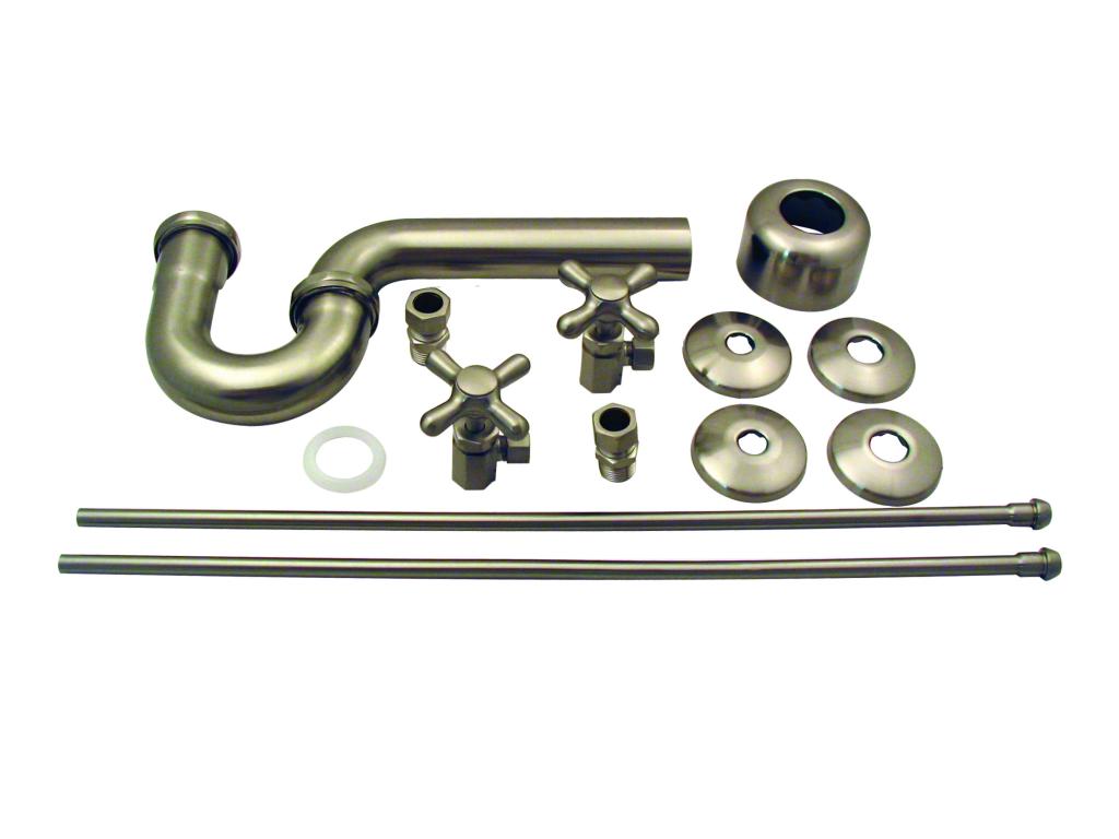 Westbrass D1838L Traditional Pedestal Lavatory Kit - Cross Handles