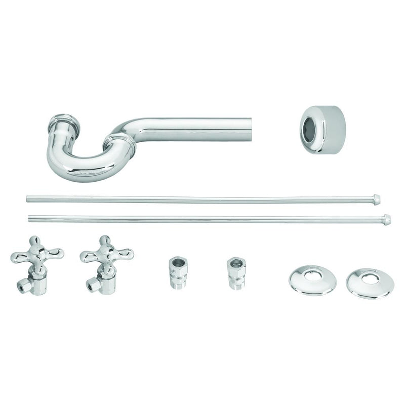 Westbrass D1838L Traditional Pedestal Lavatory Kit - Cross Handles
