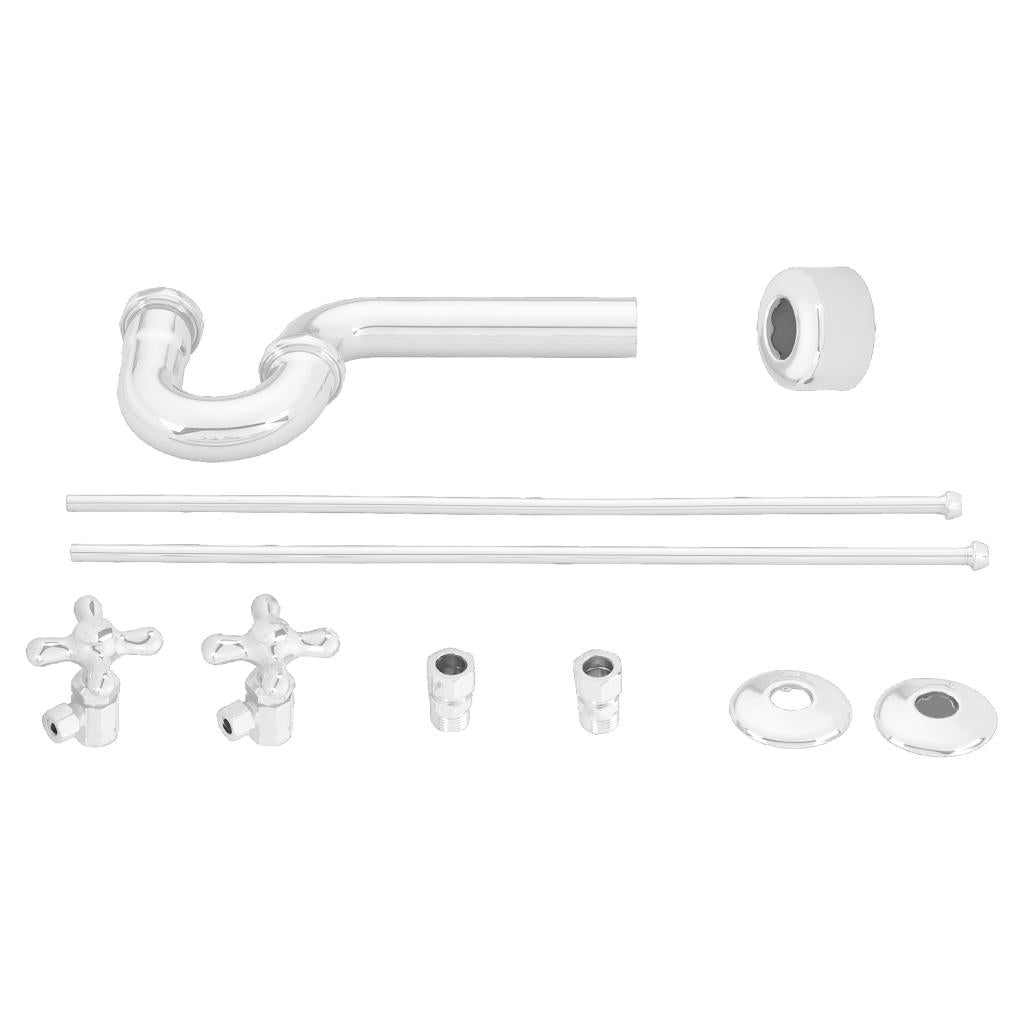 Westbrass D1838L Traditional Pedestal Lavatory Kit - Cross Handles