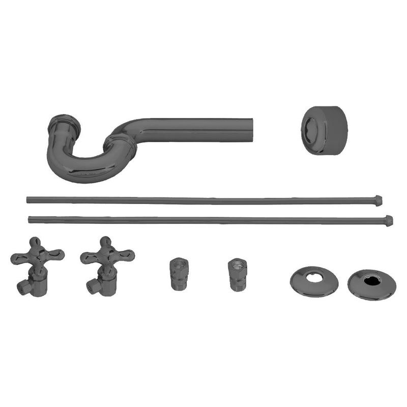 Westbrass D1838L Traditional Pedestal Lavatory Kit - Cross Handles