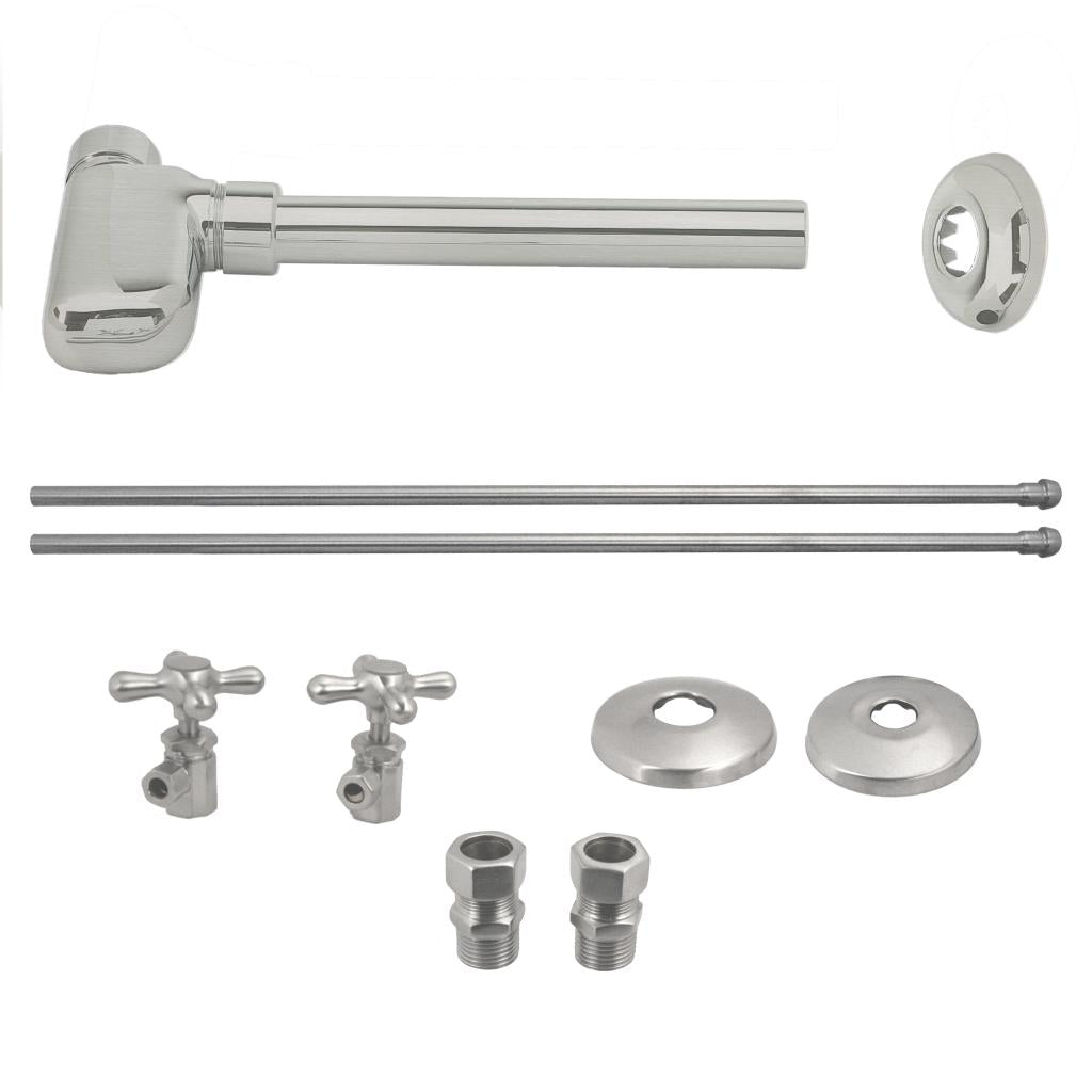 Westbrass D1938L European Pedestal Lavatory Kit - Cross Handles