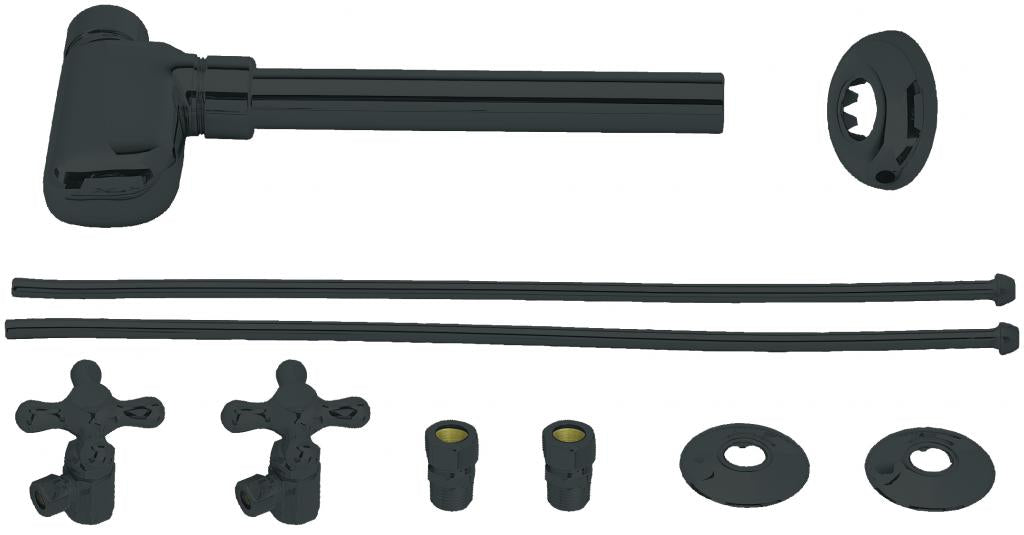 Westbrass D1938L European Pedestal Lavatory Kit - Cross Handles