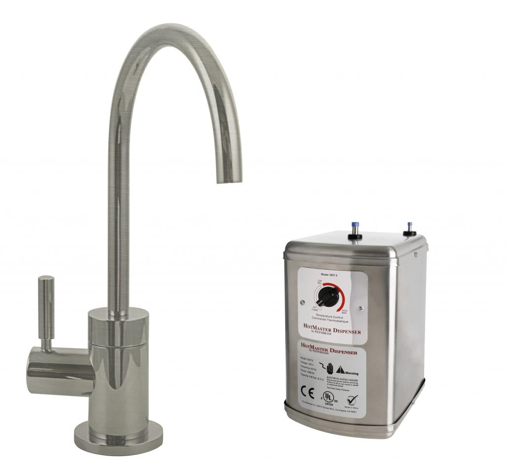 Westbrass D2041HFP Premium Contemporary 9 in. Hot Water Dispenser and Tank