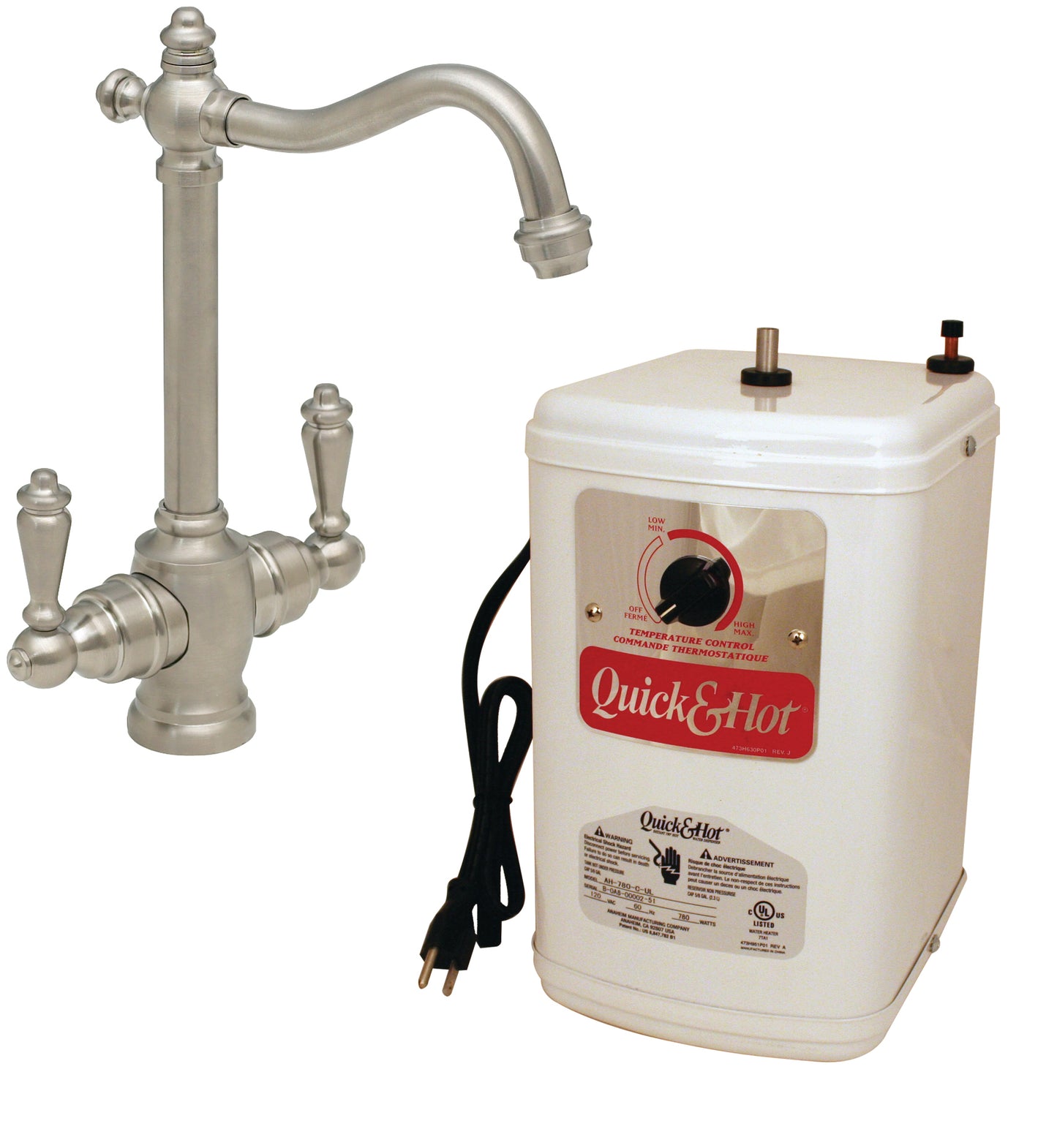 Westbrass D205HFP Victorian 9 in. Hot and Cold Water Dispenser and Tank