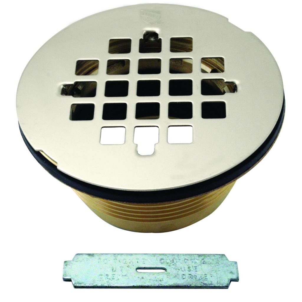 Westbrass D206B Brass Body Compression Shower Drain with Grid