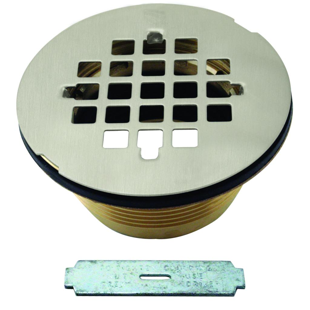 Westbrass D206B Brass Body Compression Shower Drain with Grid