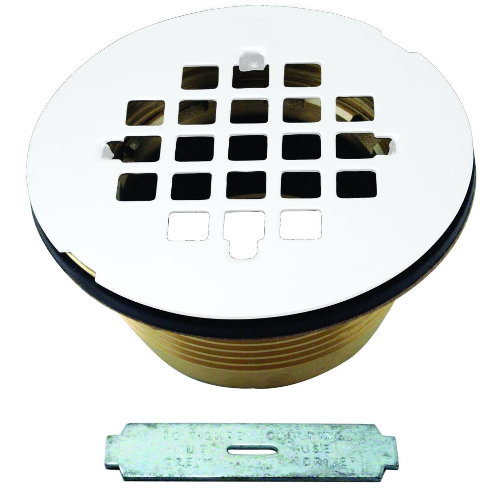 Westbrass D206B Brass Body Compression Shower Drain with Grid