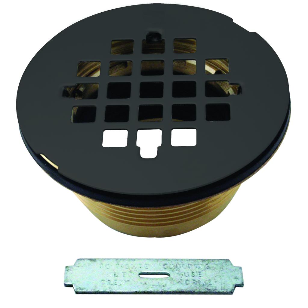Westbrass D206B Brass Body Compression Shower Drain with Grid