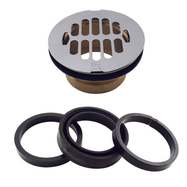 Westbrass D206B-LAS Brass Body Swedge-Lock Shower Drain with Grid