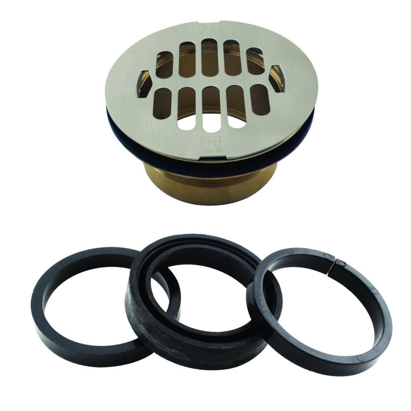 Westbrass D206B-LAS Brass Body Swedge-Lock Shower Drain with Grid