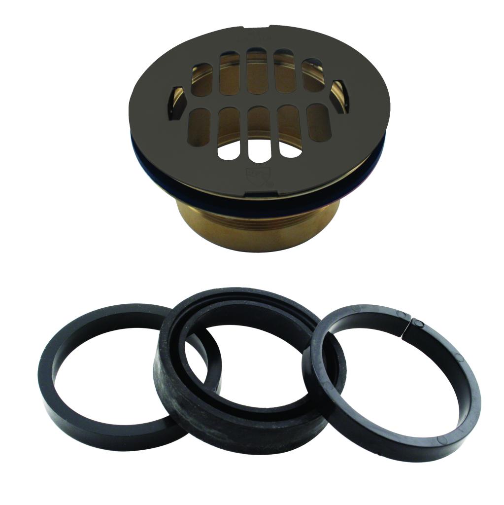 Westbrass D206B-LAS Brass Body Swedge-Lock Shower Drain with Grid