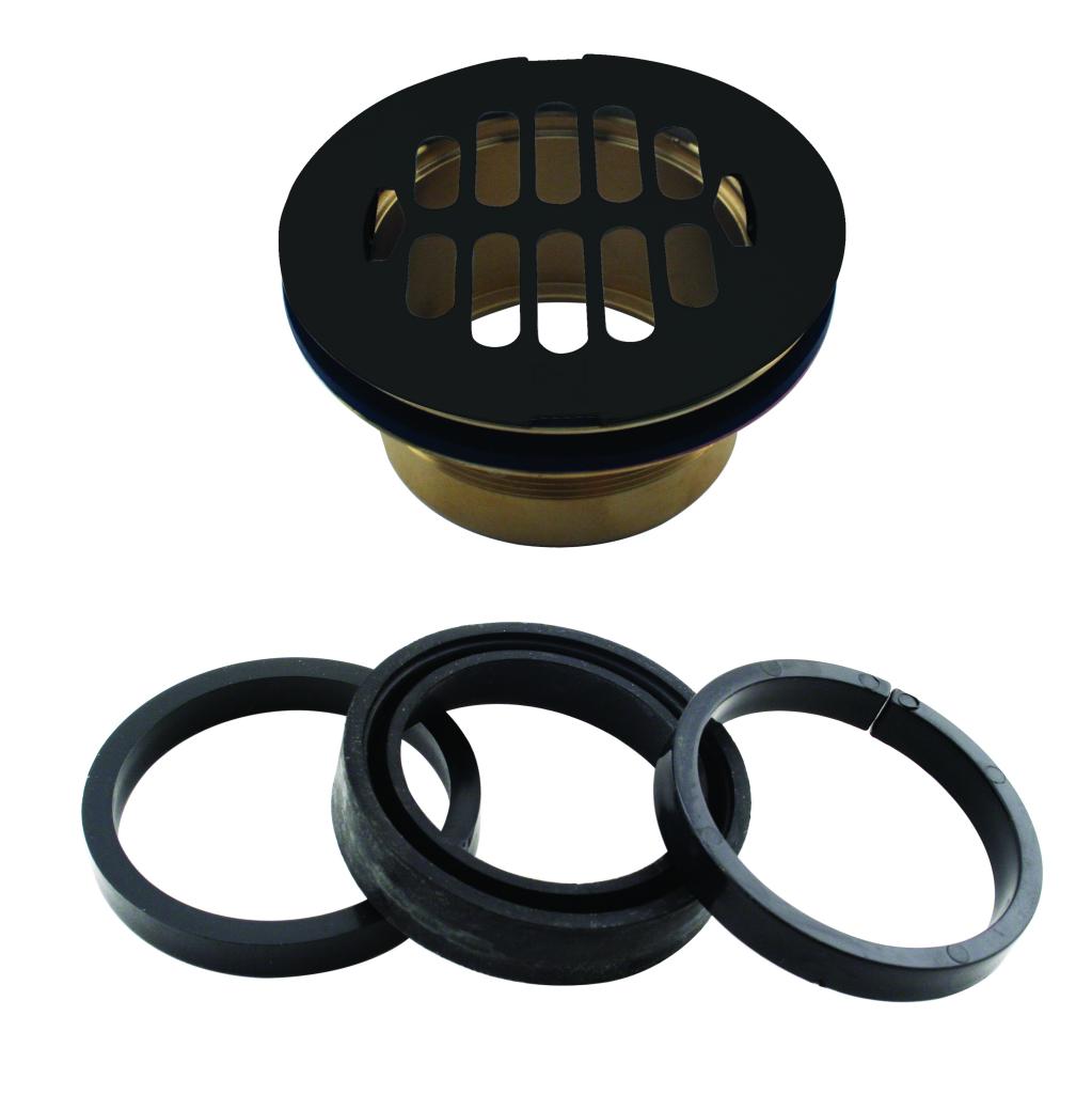 Westbrass D206B-LAS Brass Body Swedge-Lock Shower Drain with Grid