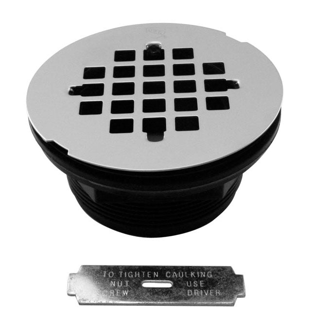 Westbrass D206P 2 in. PVC Shower Drain Assembly and Grid