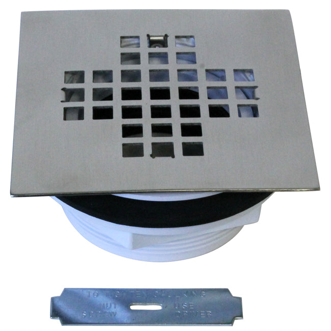 Westbrass D206PS 2 in. Sch 40 PVC Shower Drains with 4-1/4 in. Square Cover - Parent