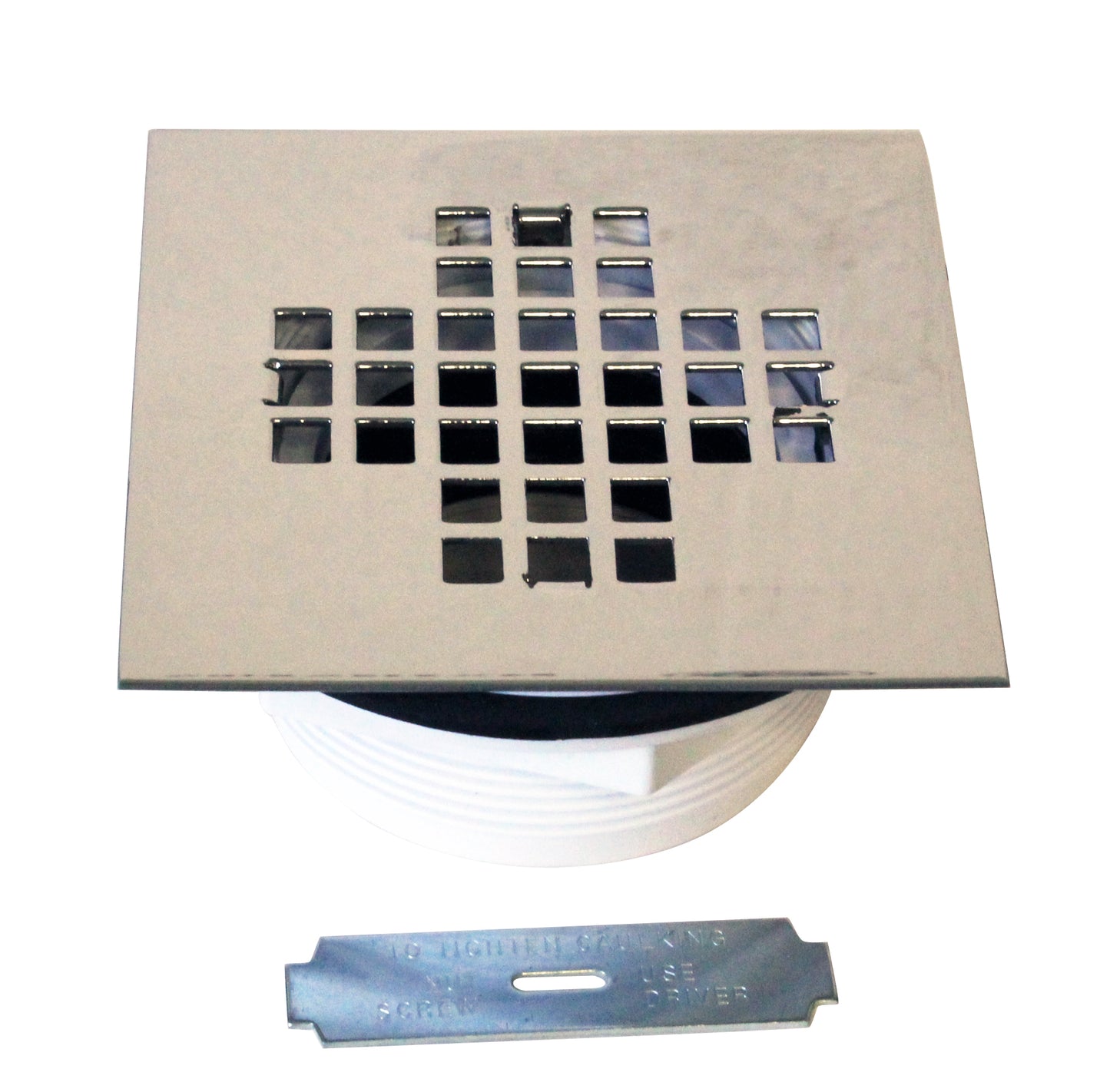 Westbrass D206PS 2 in. Sch 40 PVC Shower Drains with 4-1/4 in. Square Cover