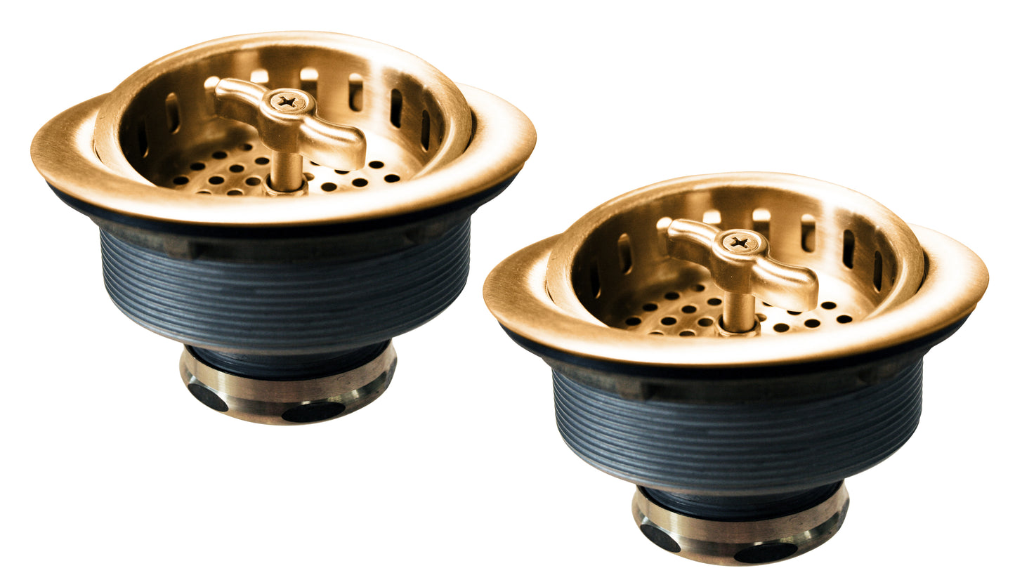 Westbrass D2135 Two Wing Nut Style Large Kitchen Basket Strainer