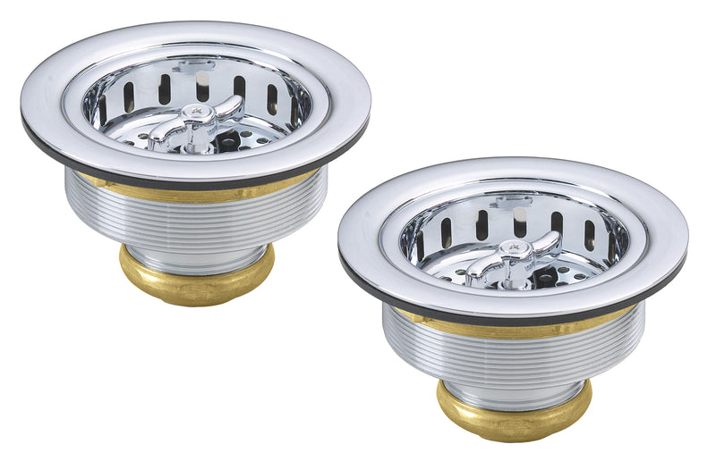 Westbrass D2135 Two Wing Nut Style Large Kitchen Basket Strainer