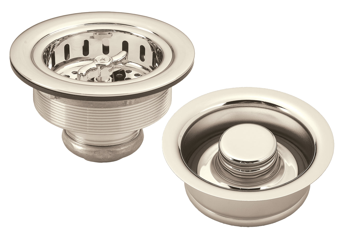 Westbrass D2155 Wing Nut Style Large Kitchen Basket Strainer with InSinkErator Style Disposal Flange and Stopper