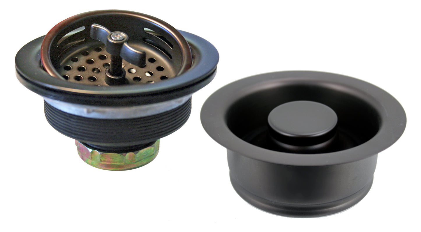 Westbrass D2155 Wing Nut Style Large Kitchen Basket Strainer with InSinkErator Style Disposal Flange and Stopper