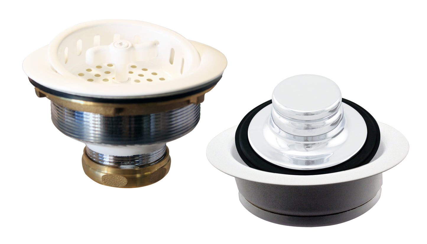 Westbrass D2155 Wing Nut Style Large Kitchen Basket Strainer with InSinkErator Style Disposal Flange and Stopper